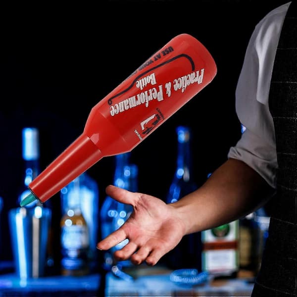 Flair Bartender Bartending Øvelse Bar Pub Flaske Vinkocktailshaker - Rød Plast 48