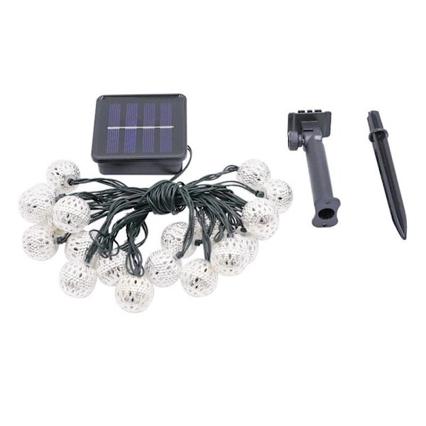 Valosarja, vedenpitävä 20 Led Metal Goble Lantern Solar String