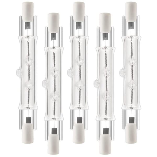 5-pack R7S 118mm 300W 230V, R7S Linear Halogen Bulb, Dimmable Halogen Lamp for Construction Work Landscape Lighting