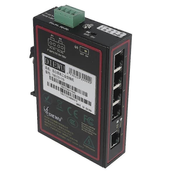5-ports 10/100/1000m industriel netværksswitch DIN-skinne RJ45-interface DC5V-58V