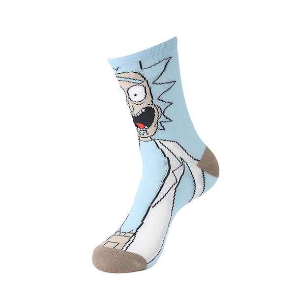 Unisex Herre/Dame Jule-Anime Rick And Morty Bomuldsstrømper Sjove Tegneserie Nyhed Casual Strømper Julegave A