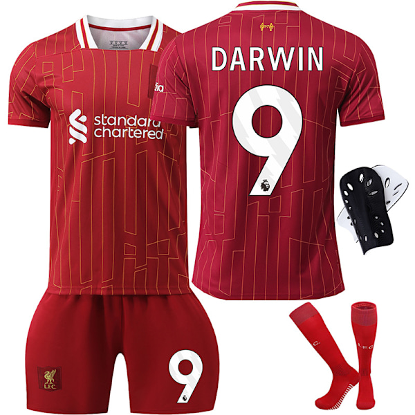 24-25 Liverpool tröja nr 11 Salah 9 Firmino 66 Arnold 10 McAllister fotbollströja No number socks(XXL,No number socks)