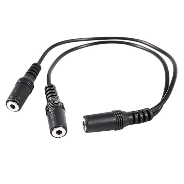 28cm 3,5mm naar Dual Jack Female Y Splitter Stereo Audio Kabel Zwart