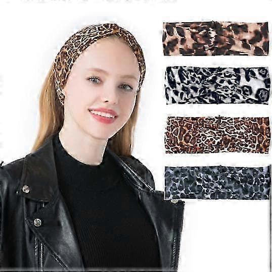 Kryds-hårbånd Leopardprint Hårbånd Elastiske Løbe-hovedbeklædninger