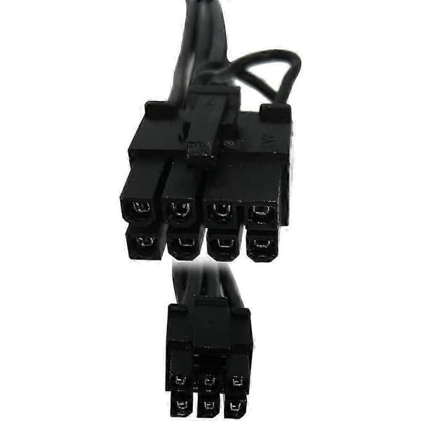 Mini 6-bens til 8-bens PCIe PCI-E grafikkort strømkabel til Pro Tower (pakke med 2) svart