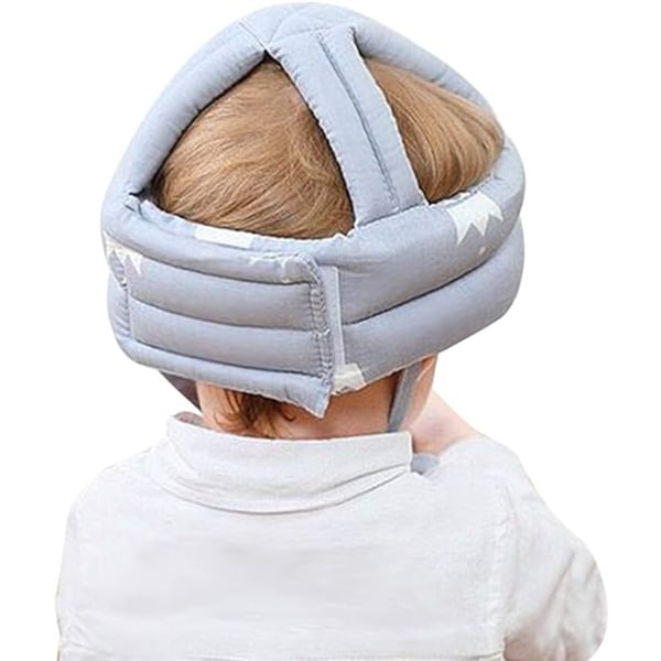 Småbørns baby sikkerhedshjelm Baby hat Hovedbeskyttelse Justerbar bomuldshat sikkerhedshjelm til 0-3 år gamle børn