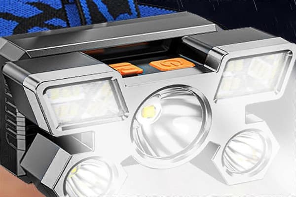 USB oppladbar LED-hodelykt med 4 moduser for camping, fiske og utendørsbruk Blue One Size