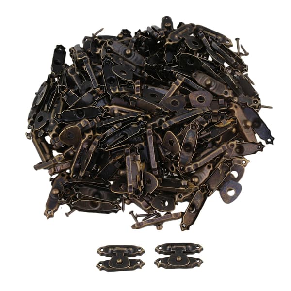 80 x Bronzy Metal Hem Dekorativ Mini Smyckeskrin Lås Spänne