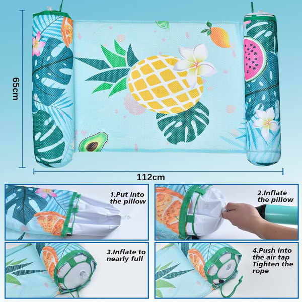 Ananas bassenghengekøyer - bærbar oppblåsbar svømmebasseng flytende hengekøye Slitesterk flerbruks flytende stol Drifter for sommerbassengunderholdning