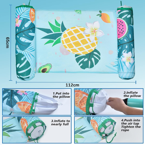 Pineapple Pool Hængekøjer - Bærbar oppustelig Pool Float Flydende Hængekøje Holdbar Multipurpose Flydende Chair Drifter til sommerpoolunderholdning