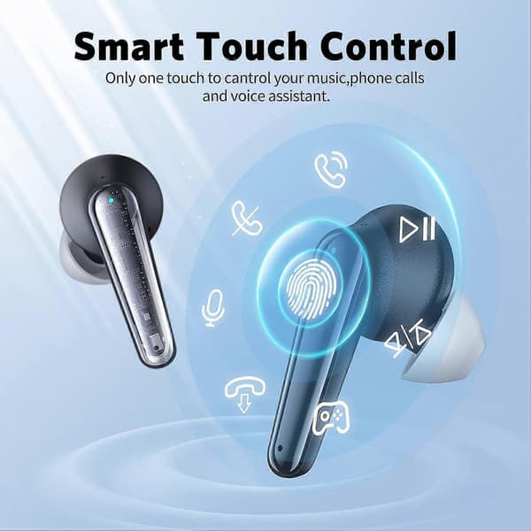 Trådlöst Bluetooth-headset Bluetooth 5.3-headset In-Ear Trådlöst Headset Sport Trådlöst Bluetooth-headset för iOS Android Svart, 2024 Ping
