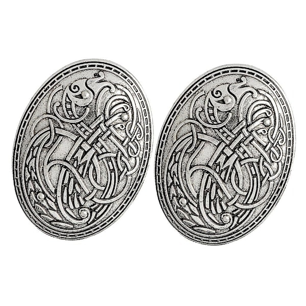 2-pack Vikingvarg-brosch för kläder, skjorta, jacka, accessoarer