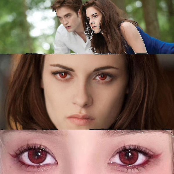 Hieno 2 kpl/pari Vampire Series Twilight Eyes Vampire Eyes Punaiset linssit Värilliset piilolinssit Cosplay Natural Color Linssiin Girl Tears Blue