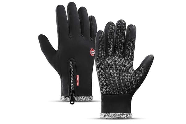 Fleeceforede termiske touchskærmshandsker Touchskærmshandsker Vintervarme handsker Black L