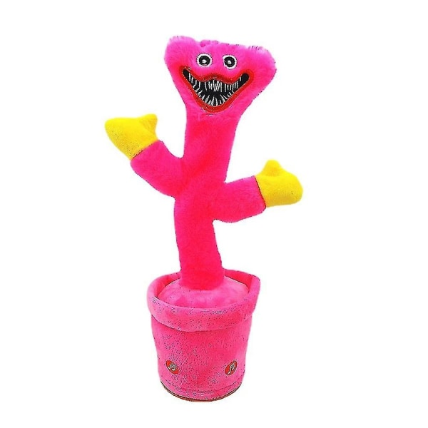 Ny Poppy Playtime Huggy Wuggy Electric Dancing Light Cactus Toy Interactive Plush Doll Rose Red