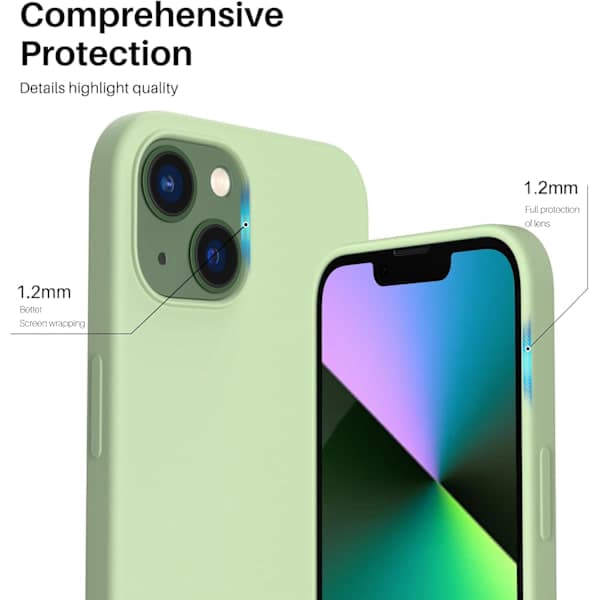 iPhone 13 Case, Liquid Silicone Case for 6.1 inch iPhone 13, Ultra-thin Case, Full Coverage Shockproof Protective Soft Case Green Cair Green Green Cair
