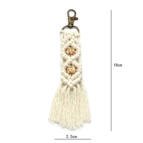Mini Makrame Nøkkelringer Boho Makrame Veske Charms For Bilnøkkel, Lyseblå