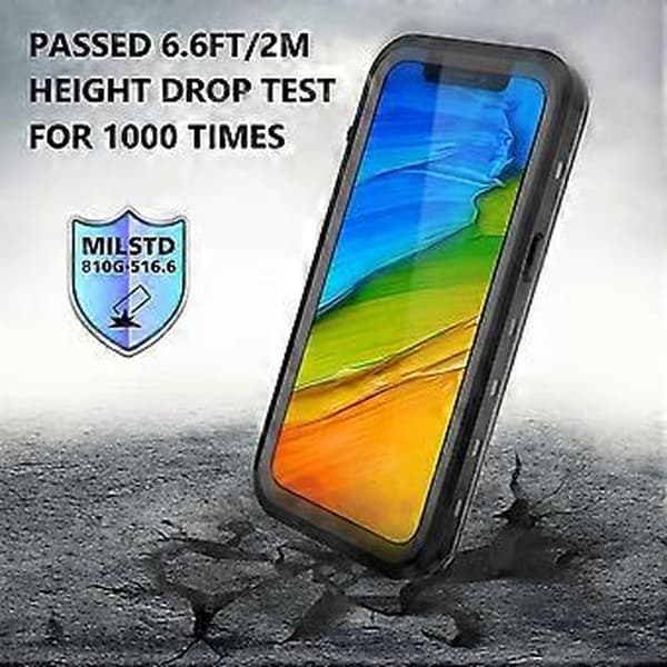 Støtsikkert Vanntett PC + TPU-skall for iPhone 13 Pro Black