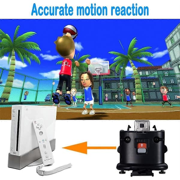 For Wii Motion Plus Accelerator Adapter, 2-pakninger oppgradert bevegelsesfeste for Wii Remote Sensor Controller Svart Black