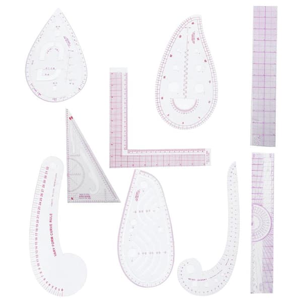 9-piece Sewing Ruler Set Multifunctional Curve Ruler Tailor Measuring Accessories 0.2