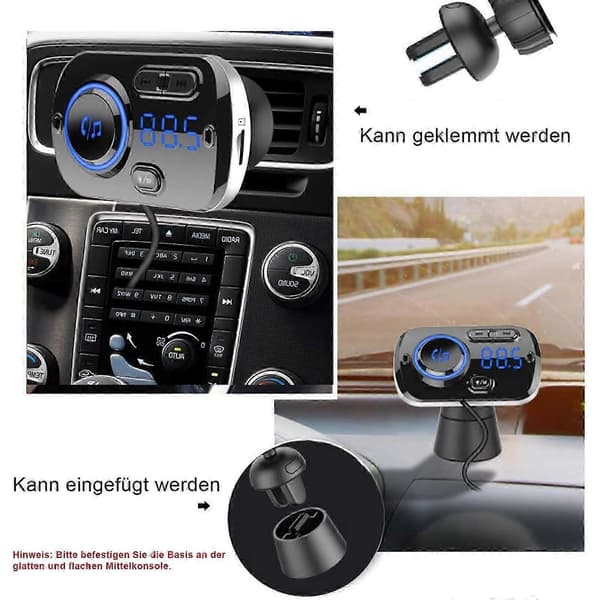 2025 Bluetooth MP3-spelare med QC3.0 snabbladdning för bil FM-sändare