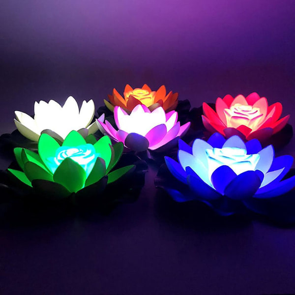 18/28cm Kunstig Lotusblomst LED Svømmebasseng Hagedam Flytende Blomsterlampe Jikaix Grønn Green 28 cm
