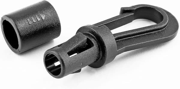 12 st Bungee Shock Cord End Hooks, svarta plast Shock Cord End Snap Hooks för 1/4 tums diameter rep