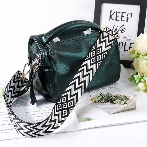 2 Pieces Adjustable Shoulder Straps for Bags 3.8 cm Bag Strap Shoulder Strap Wide Handbag Strap with Striped Pattern Boho 70-130 cm with Carabiner