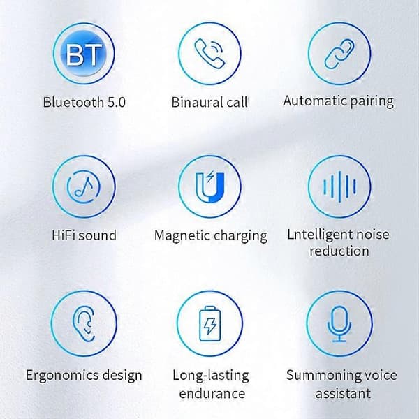 P1 TWS Bluetooth 5.0 Binauraalinen Stereo Langaton Urheilu Bluetooth Kuuloke (Musta) Black