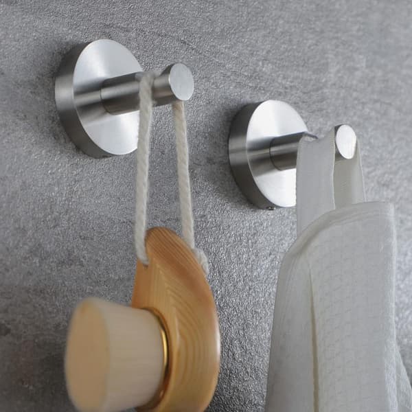 Durable Stainless Steel Towel Hook, Space-Saving Wall-Mounted Rustproof Hanger For Bathroom, Heavy Duty Brushed Nickel Robe Hook Easy Installation