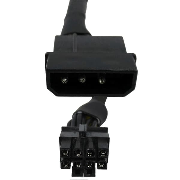 2 stk. LP4 Molex han til CPU 8-benet (4+4) EPS-12V strømadapterkonverter med flettet kabel 33 cm