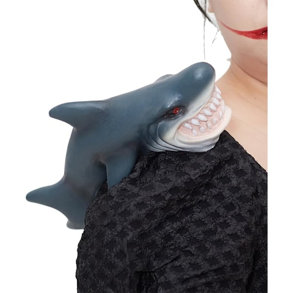 Halloween-juhlan hauska olkapäällä istuva nukke cosplay-pukeutumiseen (kurpitsan olkapäällä istuva) Shark Shoulder Sitter