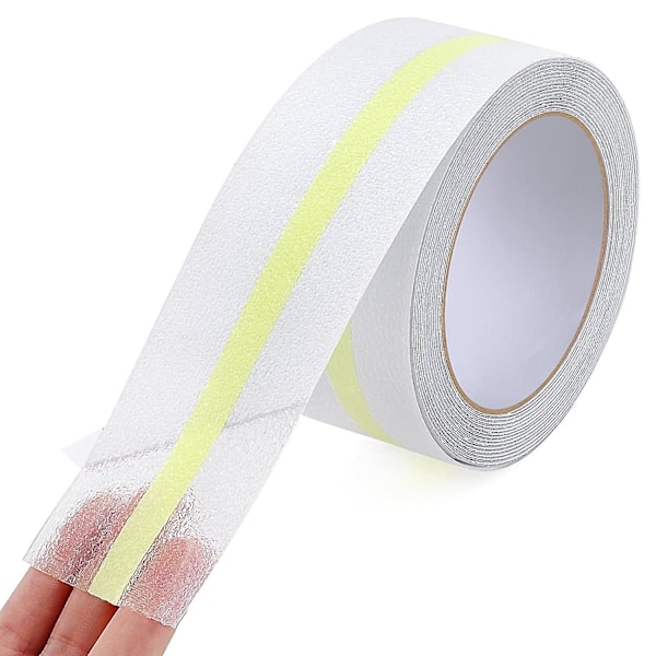 Trappetrinn Anti-Skli Tape, 2.5cm*10m, Fosforescerende Lim Anti-Skli Tape, Anti-Skli Trekk Tape, Transparent, for Innendørs/Utendørs Bruk