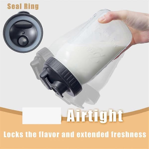 Hällpipslock för Ball Wide Mouth Mason Jars, lufttätt konserveringsburklock med snäpplock för dressinghällning, 4-pack