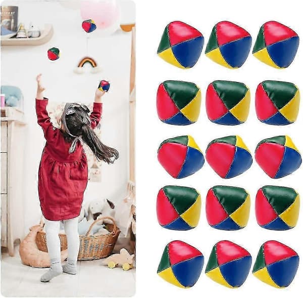 15-pak jongleringsbolde til begyndere, professionel kvalitet mini jongleringsbolde til begyndere, cirkus PU læder bløde bolde til børn og voksne
