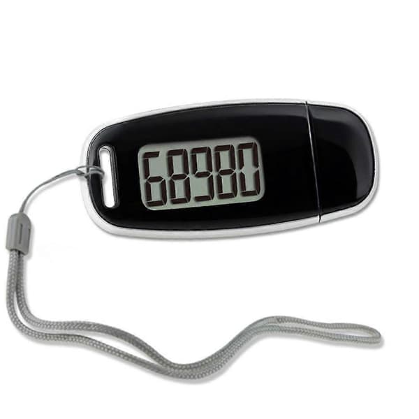 3D-askelmittari kävelyyn, USB-ladattava askelmittari taustavalolla Black One Size