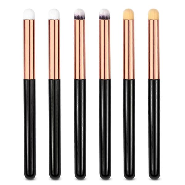 Ögonmakeupborstset, 6-delat runt set, professionella concealer-ögonborstar, blandningsborstar, korttillverkningsset