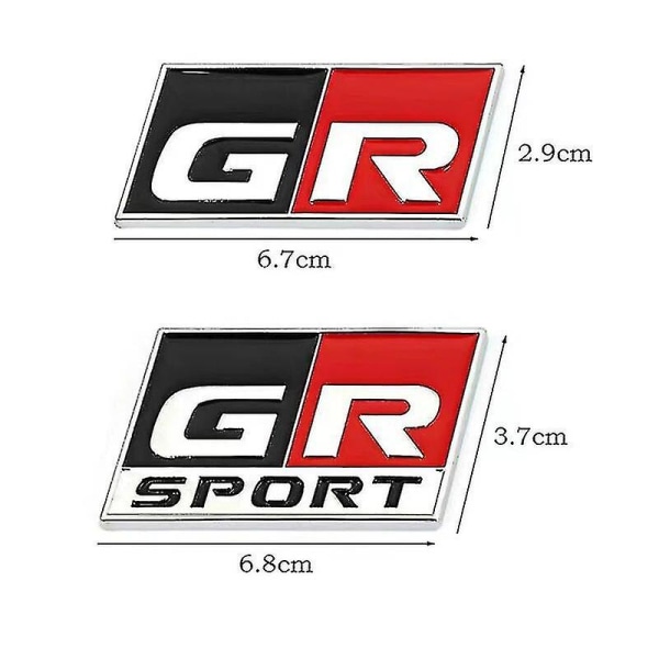 3d metalllogotyp Gr Sportmärke Trunk Bildekal för Toyota Rz Rc Rs Yaris Corolla Chr Harrier Camry Gr Sport Emblem Tillbehör GRsport bright