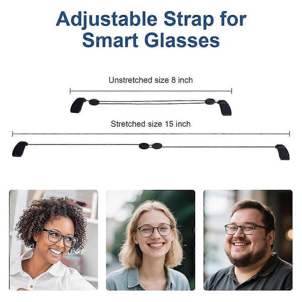 2 stk. justerbar brillerem til Ray-Ban/Oakley/Meta Gen 2 tilbehør, brilleholder til Meta Smart Glasses Black
