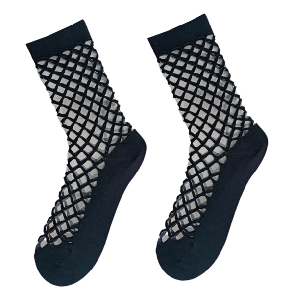Kvinders netstrømper Multi-Color hule sokker Stilfulde tynde mesh hulstrømper Black