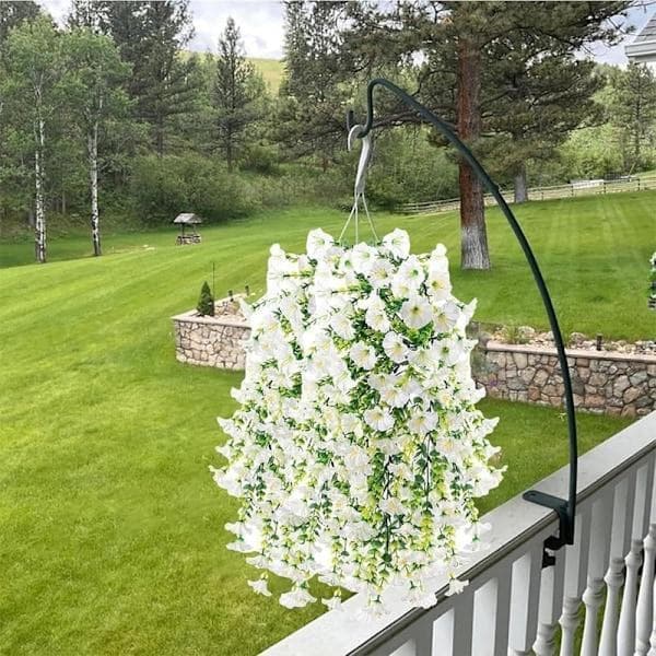 Artificial Hanging Flowers 2-pack, UV-resistant Morning Glory Vines 75 cm White white