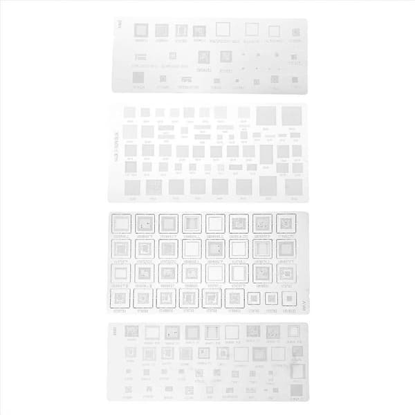 4PCS Universal BGA Stencil för MTK MSM Samsung Huawei Xiaomi iPad CPU RAM PM Power IC Reball Pin Dir