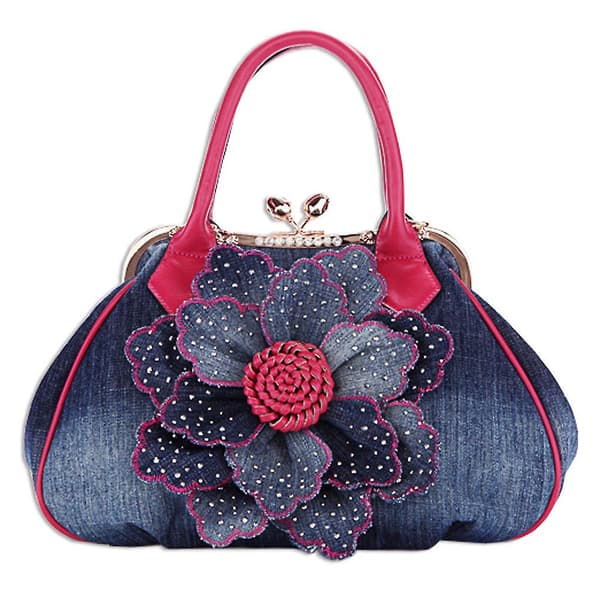 Axelväska i denim Rose Red