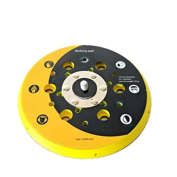 2 stk. 6 tommer slibepude til Mirka pneumatisk elektrisk sliber Yellow&black