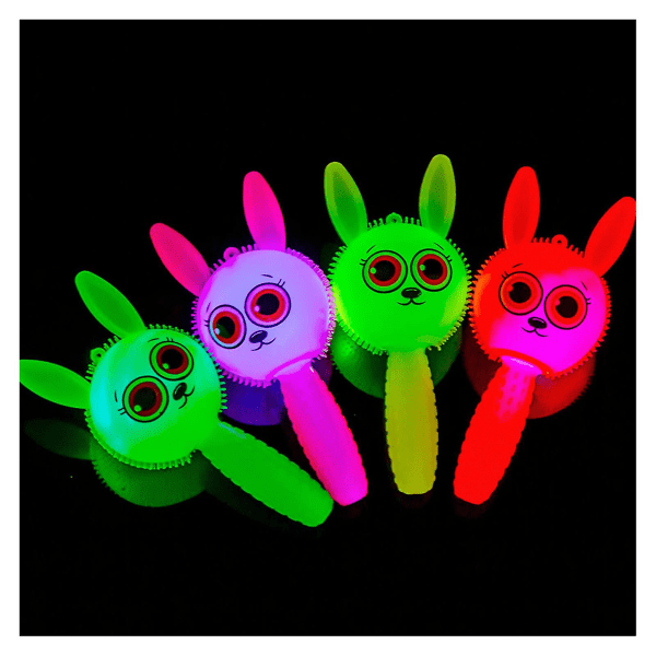 Handhållen lätt gummileksak Finger Dekompression Stick Toy Mjuk klämma stress relief Luminous Rabbit