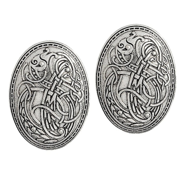 2-pack Vikingvarg-brosch för kläder, skjorta, jacka, accessoarer
