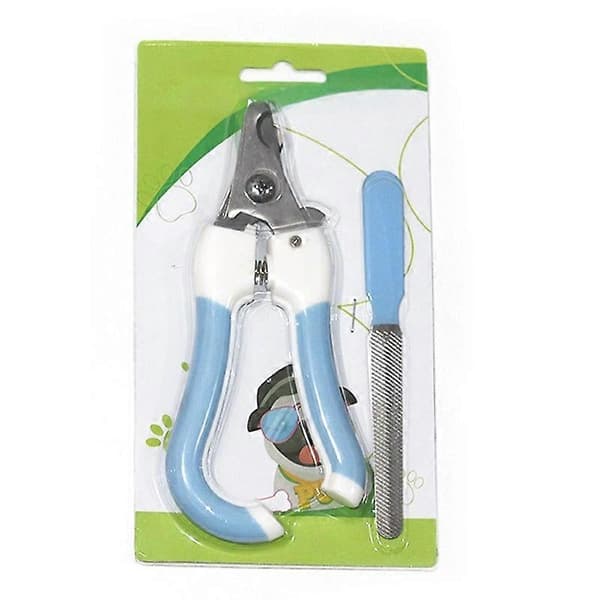 Negleklipper og fil i rustfrit stål til kæledyr til katte og hunde, lyserød og blå, 2-pak Pink + Blue + File 6.9*16.9CM