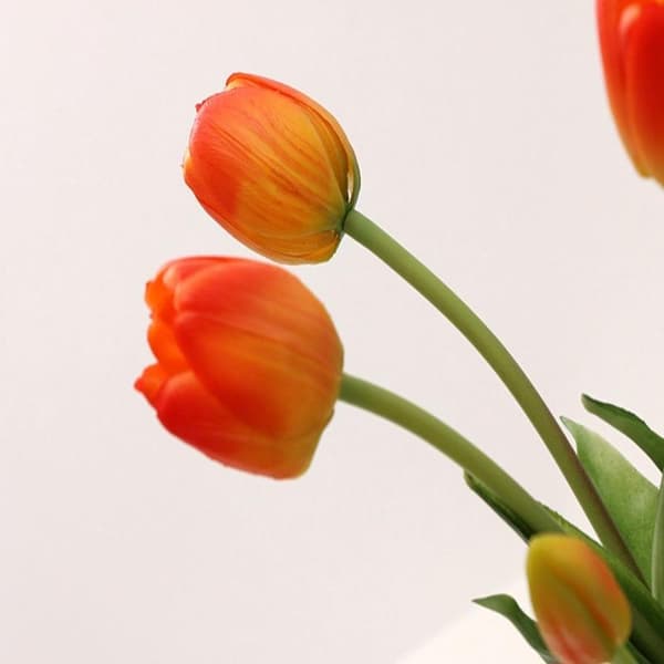 Real Touch Tulips - Red Artificial Tulips 40cm - Silk Latex Flowers for Wedding Spring Red