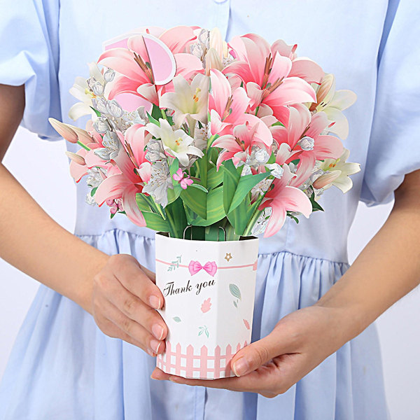 Gratulationskort Utsökt dekorativt papper pop-up blomma kort för dekoration Tianyuhe A