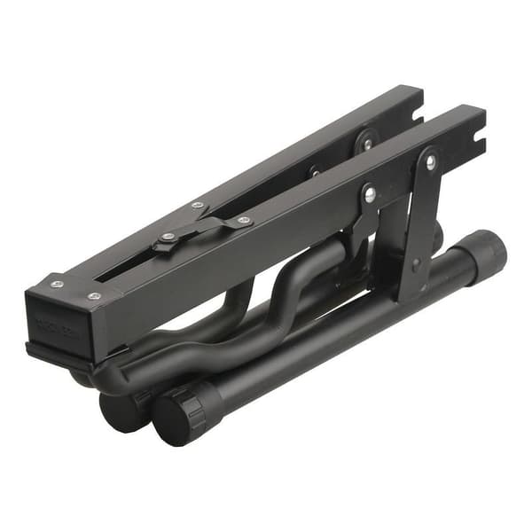 Sort Guitarstativ i Jern - Unikt Foldbart Design, Stabilt A-Ramme Stativ til Basvisning - Perfekt
